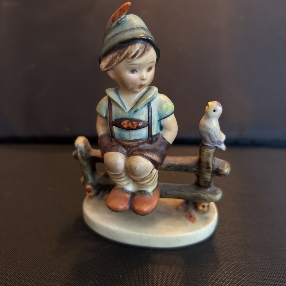 Hummel Goebel 4" Wayside Harmony 111 3/0 TMK-2 Full Bee Boy On Fence With Bird